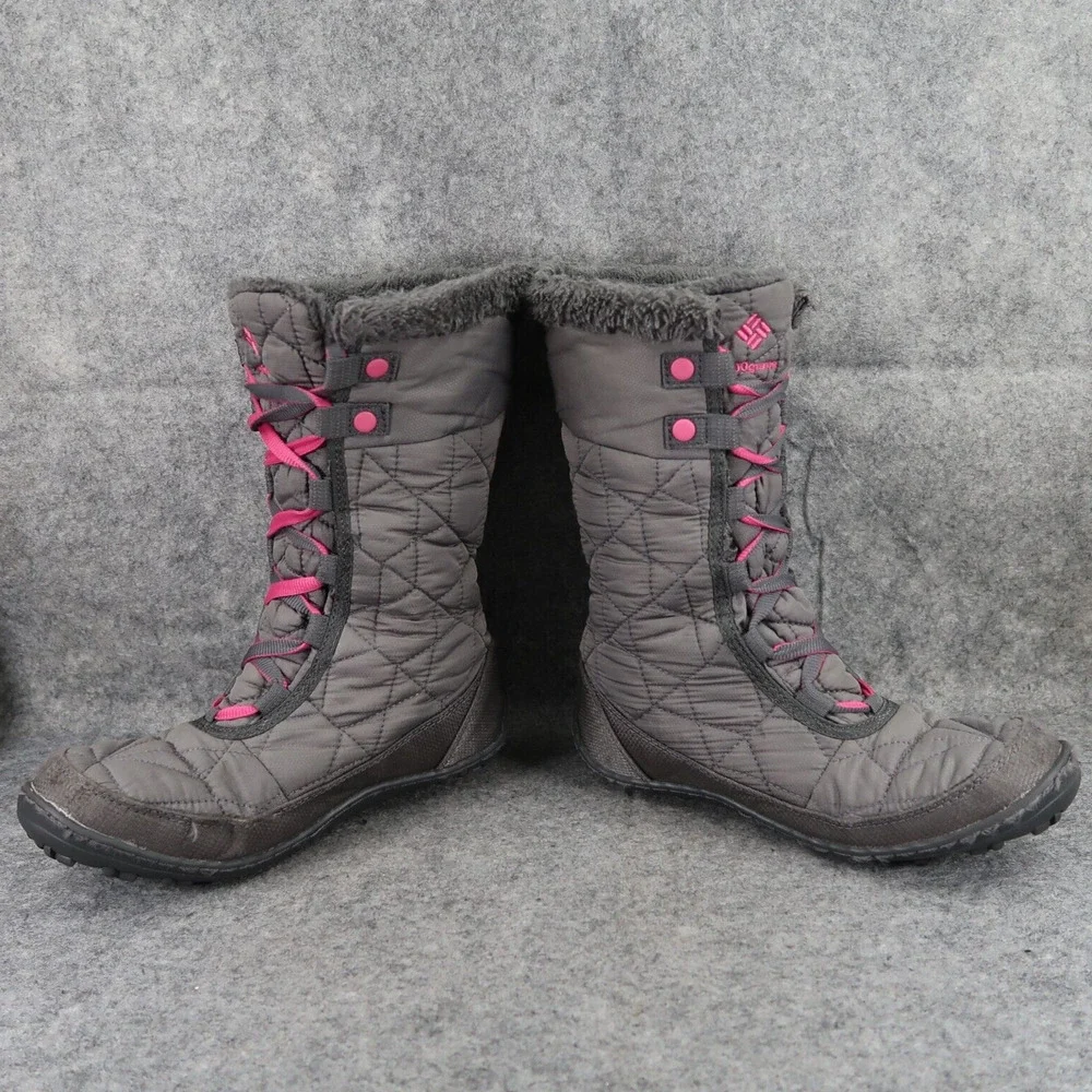 Columbia Shoes Youth 5 Boots Winter Snow Minx Waterproof Lace Up Insulated Grey